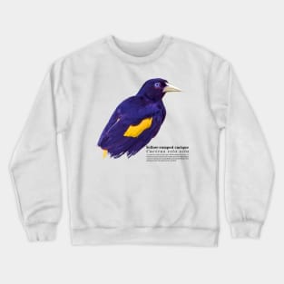 Yellow-rumped cacique tropical bird black text Crewneck Sweatshirt